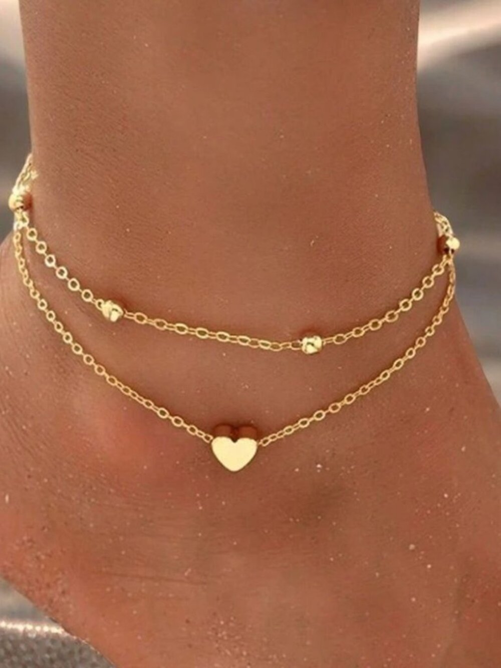 Gold HeartAnkletN987